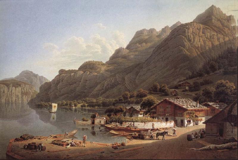 Gabriel Lory fils Vue of Fluhlen, in Suisse china oil painting image
